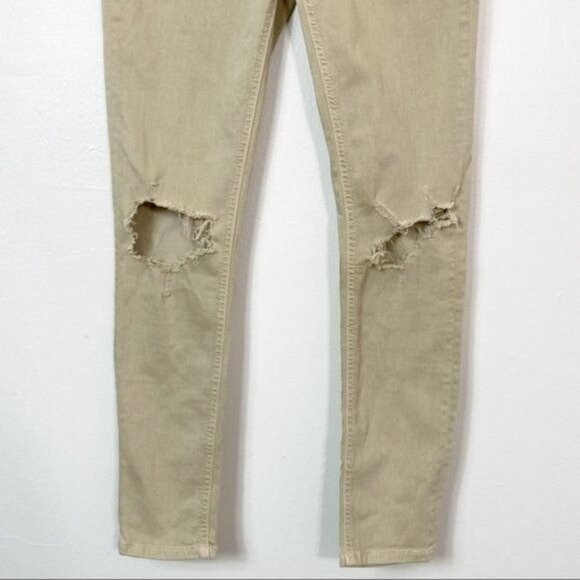 FREE PEOPLE High Waist Busted Knee Skinny NWOT - Picture 2 of 8